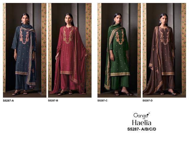 Ganga haelia 5287 pashmina dress materials wholesale